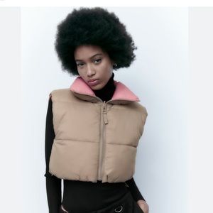 Cropped Puffer Vest